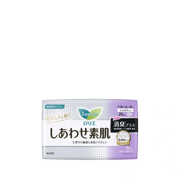 KAO Laurier Happiness Bare Skin Deodorant Plus 25cm Heavy Daytime With Wings