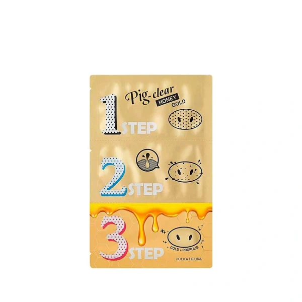 Holika Holika Pig Clear Blackhead 3 Step Kit Honey Gold