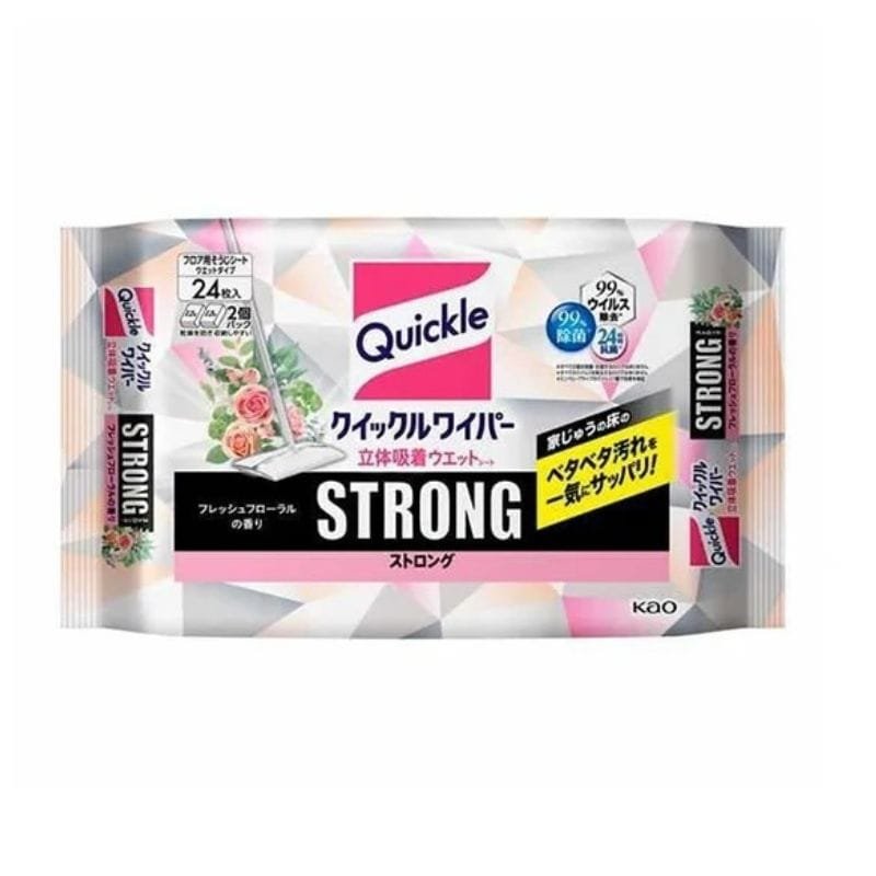 KAO Quickle Wiper 3d Absorbent Wet Sheets Strong Fresh Floral Scent 24 Sheets