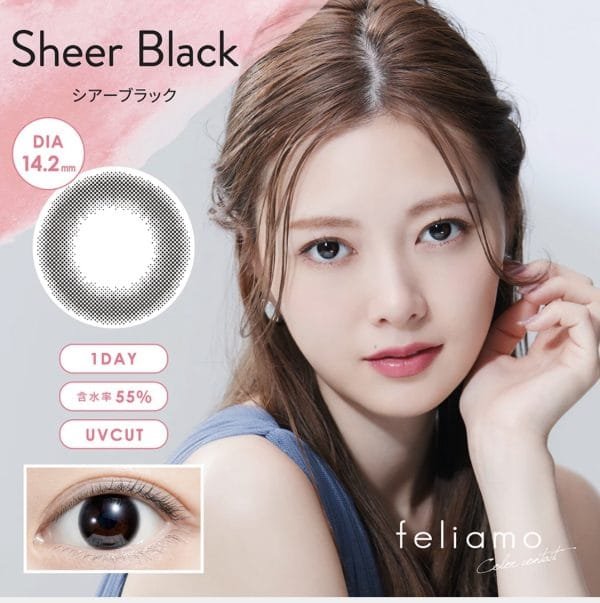 FELIAMO SHEER BLACK DAILY LENSES 10PCS