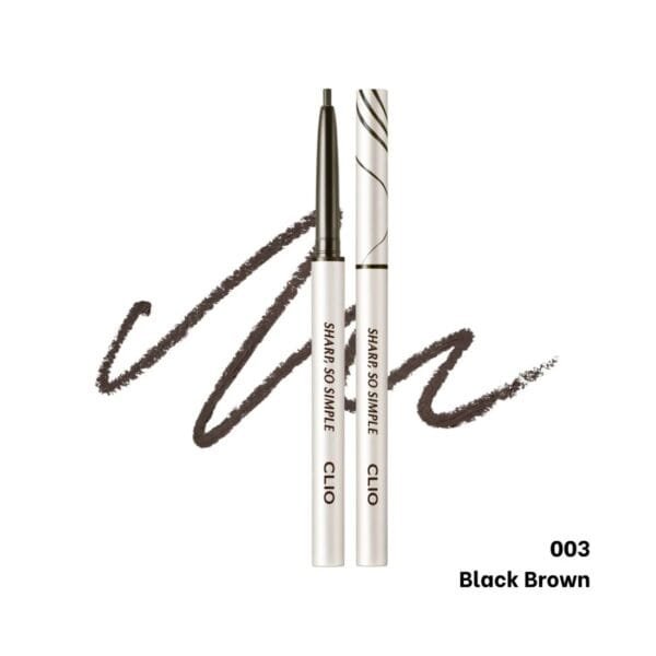 CLIO SHARP SO SIMPLE WATERPROOF PENCIL LINER 003 BLACK BROWN