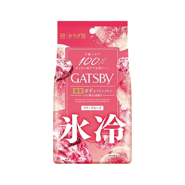 Mandom Gatsby Ice Body Paper Freeze Peach 30 Sheets