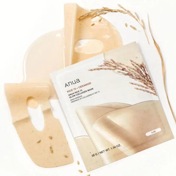 Anua Rice 70 Glow Collagen Mask (4EA) - Image 2