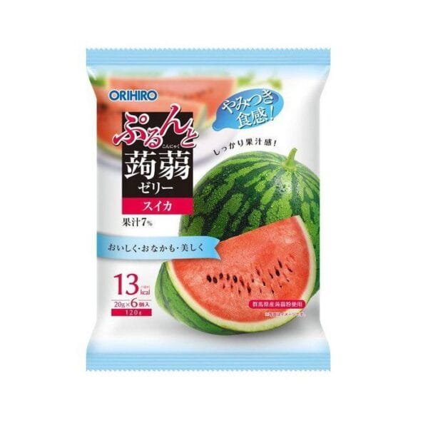 Orihiro Purunto Konnyaku Jelly, Watermelon (20 g) x 6 Packs