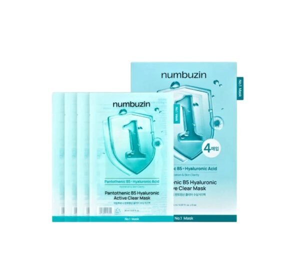 Numbuzin No.1 Pantothenic B5 Hyaluronic Active Clear Mask 4P