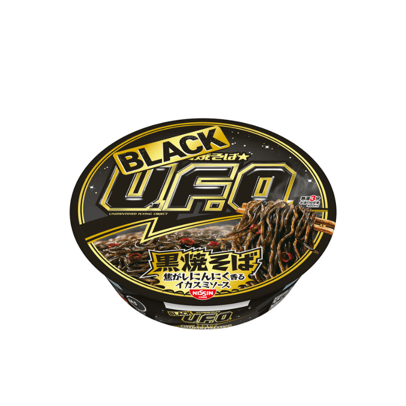 Nissin Yakisoba BLACK UFO Black Yakisoba with Burnt Garlic Scented Squid Ink Sauce